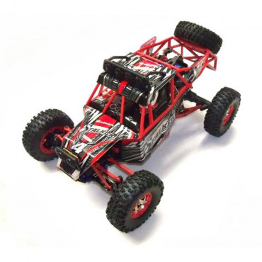 AUTOMODELO ELÉTRICO COMPLETO 50KM/H DESERT STALKER GAIOLA CRAWLER 4X4 ESCALA 1/12 RADIO 2.4GHZ COM LUZ LED WLTOYS BASHER WL12427